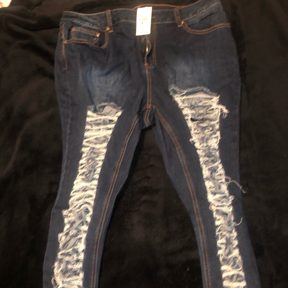 Ashley Stewart Distressed Denim Jeans